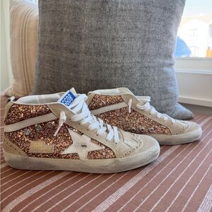 Golden Goose MidStar with Rose Gold Glitter